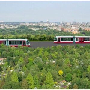 tram en metro door park