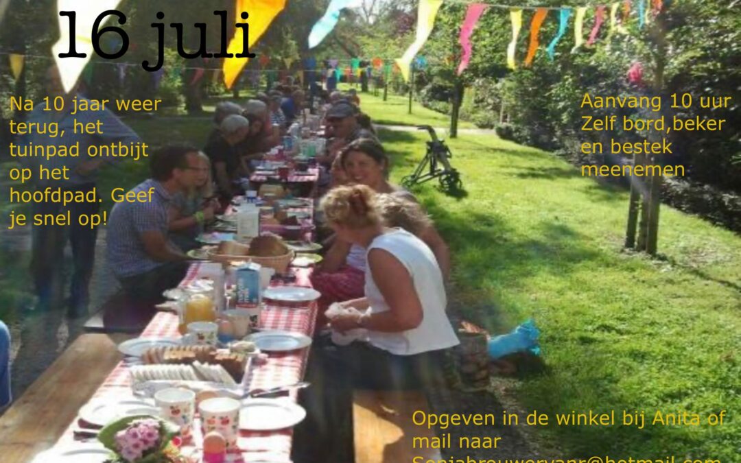 Tuinpad-ontbijt