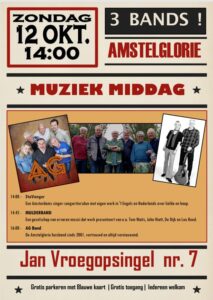 Poster optreden 3 bands op 12 oktober