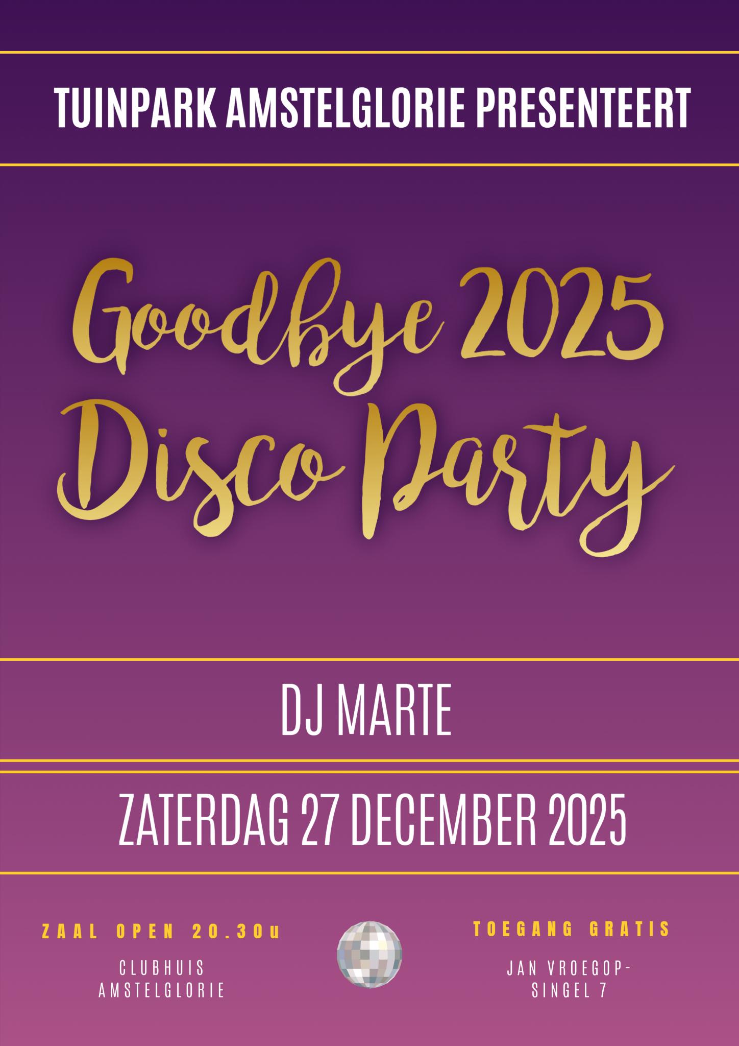 Flyer Goodbye 25, disco