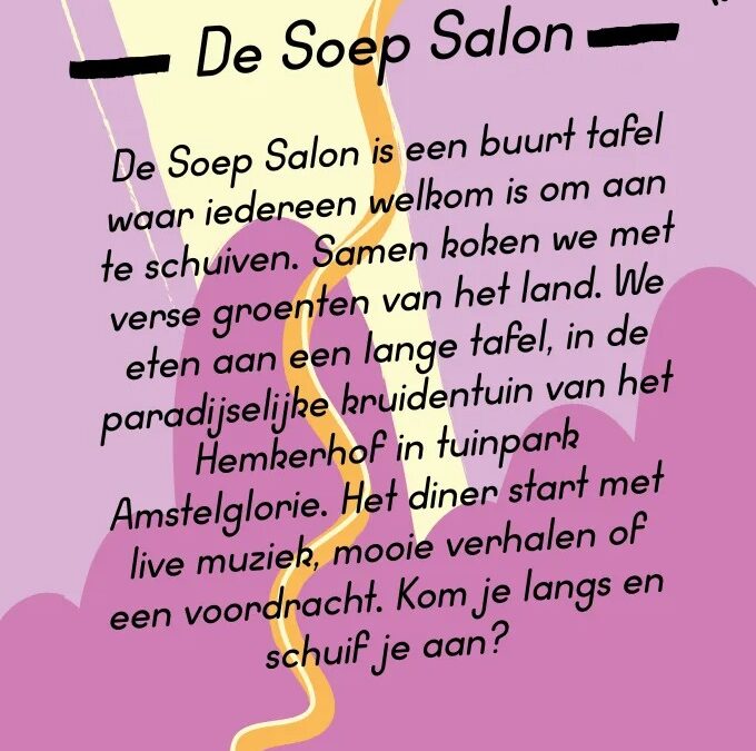 De Soepsalon strijkt weer neer. Kom je ook?