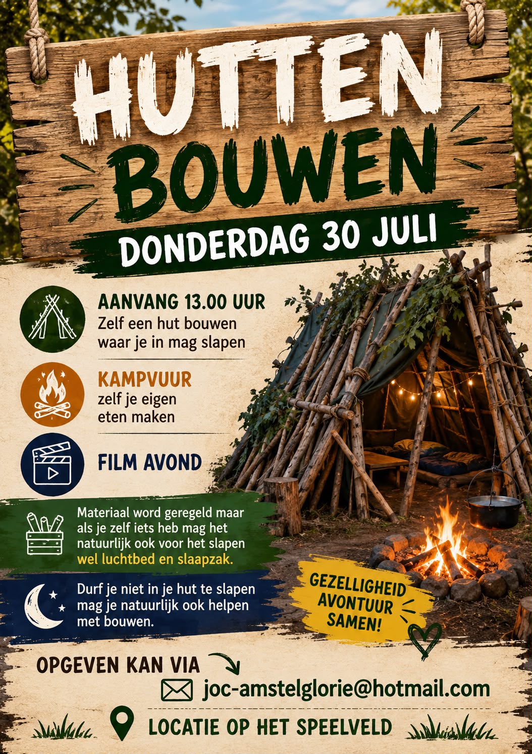 flyer hutten bouwen